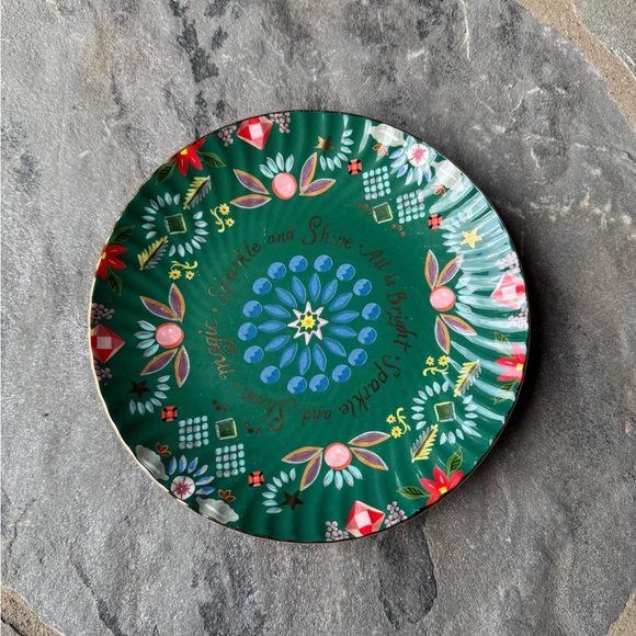 New🌟Anthropologie-Danielle Kroll Making Spirits Bright Dessert Plate - Picture 5 of 5